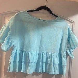 Shein ruffle linen top!